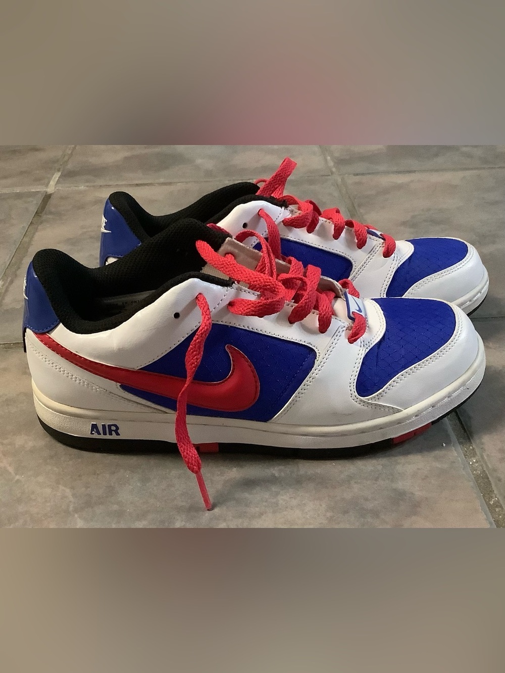 Nike Kids White, Blue and Red Low-Top Sneakers